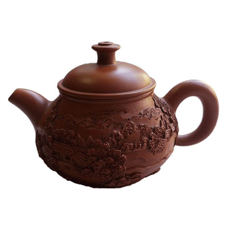 Чайник - Домик в деревне - светло-коричневый